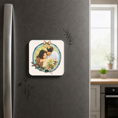 Personalized Photo & Music Plaque Customized Musical Fridge Magnet Frame with Your Photo & Song Anniversary, Birthday & Valentine’s Day Gift for Couples